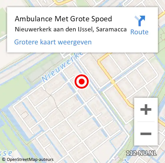 Locatie op kaart van de 112 melding: Ambulance Met Grote Spoed Naar Nieuwerkerk aan den IJssel, Saramacca op 10 oktober 2023 07:28