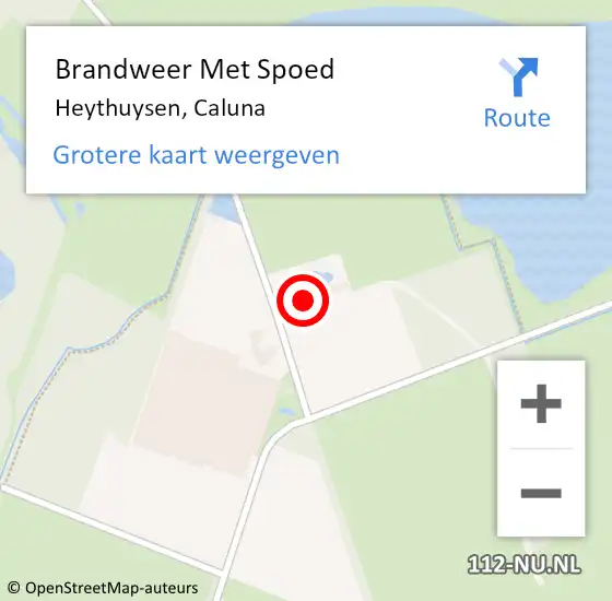 Locatie op kaart van de 112 melding: Brandweer Met Spoed Naar Heythuysen, Caluna op 10 oktober 2023 07:32