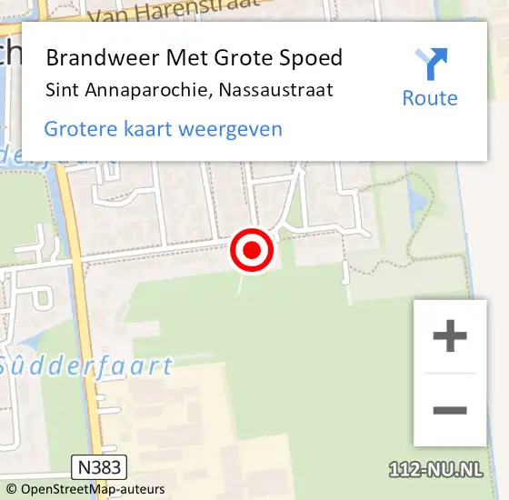 Locatie op kaart van de 112 melding: Brandweer Met Grote Spoed Naar Sint Annaparochie, Nassaustraat op 10 oktober 2023 08:01