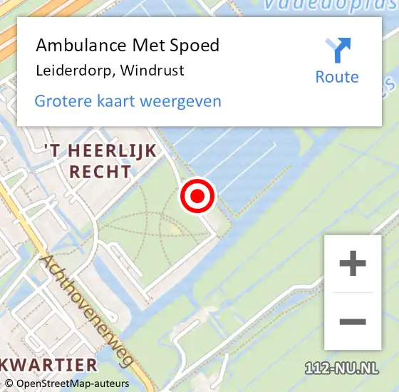 Locatie op kaart van de 112 melding: Ambulance Met Spoed Naar Leiderdorp, Windrust op 10 oktober 2023 08:12