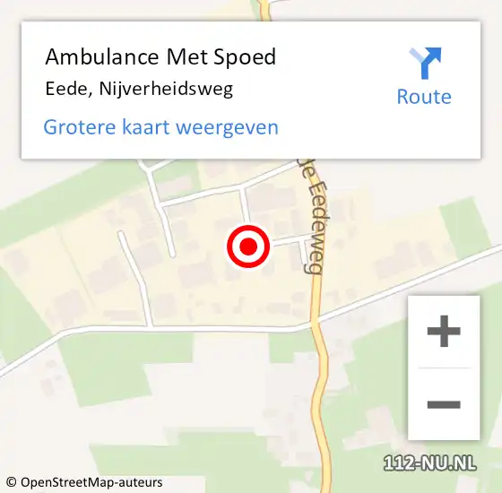 Locatie op kaart van de 112 melding: Ambulance Met Spoed Naar Eede, Nijverheidsweg op 11 september 2014 07:46