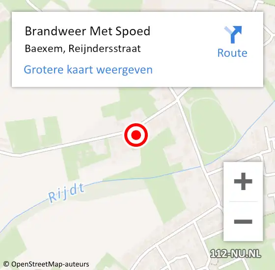 Locatie op kaart van de 112 melding: Brandweer Met Spoed Naar Baexem, Reijndersstraat op 10 oktober 2023 08:25