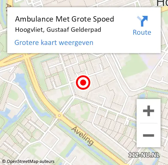 Locatie op kaart van de 112 melding: Ambulance Met Grote Spoed Naar Hoogvliet, Gustaaf Gelderpad op 10 oktober 2023 08:25