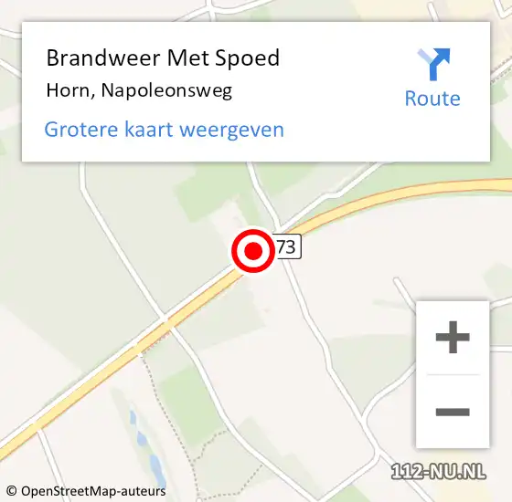 Locatie op kaart van de 112 melding: Brandweer Met Spoed Naar Horn, Napoleonsweg op 10 oktober 2023 09:09