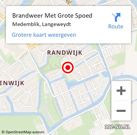 Locatie op kaart van de 112 melding: Brandweer Met Grote Spoed Naar Medemblik, Langeweydt op 10 oktober 2023 09:10