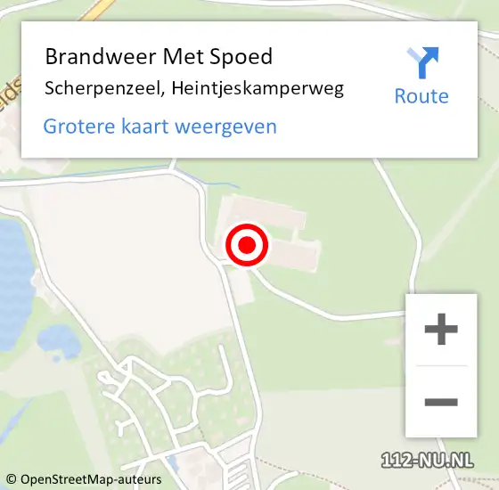 Locatie op kaart van de 112 melding: Brandweer Met Spoed Naar Scherpenzeel, Heintjeskamperweg op 10 oktober 2023 09:38