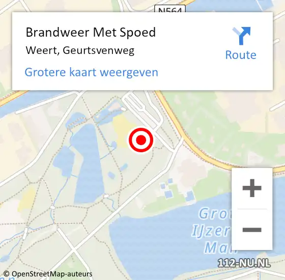 Locatie op kaart van de 112 melding: Brandweer Met Spoed Naar Weert, Geurtsvenweg op 10 oktober 2023 09:46