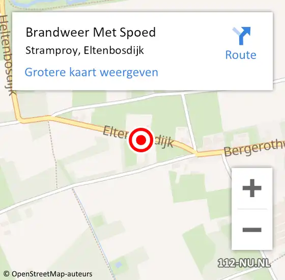 Locatie op kaart van de 112 melding: Brandweer Met Spoed Naar Stramproy, Eltenbosdijk op 10 oktober 2023 09:59