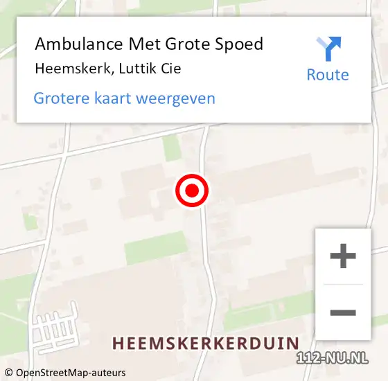 Locatie op kaart van de 112 melding: Ambulance Met Grote Spoed Naar Heemskerk, Luttik Cie op 10 oktober 2023 10:09