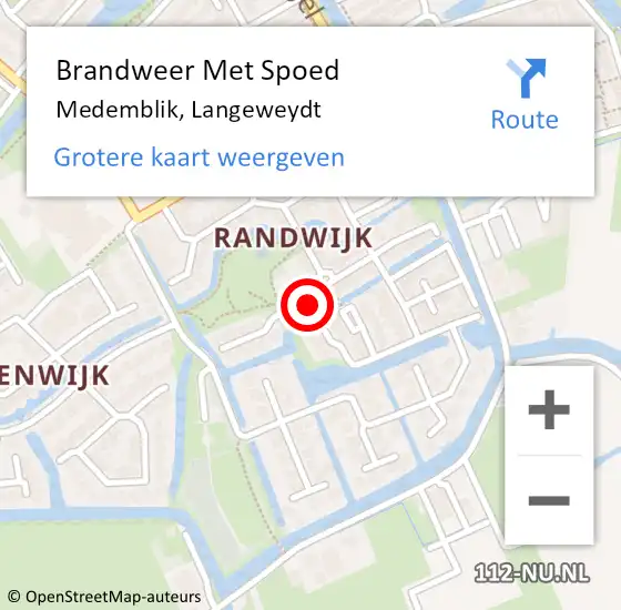 Locatie op kaart van de 112 melding: Brandweer Met Spoed Naar Medemblik, Langeweydt op 10 oktober 2023 10:18