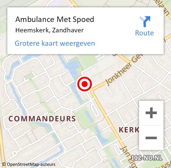 Locatie op kaart van de 112 melding: Ambulance Met Spoed Naar Heemskerk, Zandhaver op 10 oktober 2023 10:23