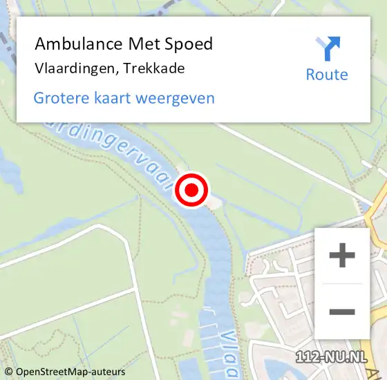 Locatie op kaart van de 112 melding: Ambulance Met Spoed Naar Vlaardingen, Trekkade op 10 oktober 2023 11:03