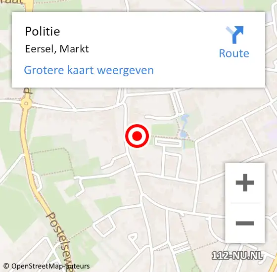 Locatie op kaart van de 112 melding: Politie Eersel, Markt op 10 oktober 2023 11:54