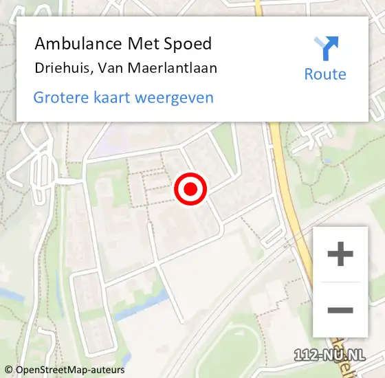 Locatie op kaart van de 112 melding: Ambulance Met Spoed Naar Driehuis, Van Maerlantlaan op 10 oktober 2023 12:33