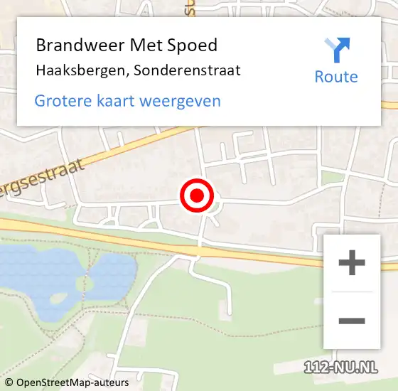 Locatie op kaart van de 112 melding: Brandweer Met Spoed Naar Haaksbergen, Sonderenstraat op 10 oktober 2023 12:47