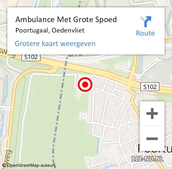 Locatie op kaart van de 112 melding: Ambulance Met Grote Spoed Naar Poortugaal, Oedenvliet op 10 oktober 2023 13:14