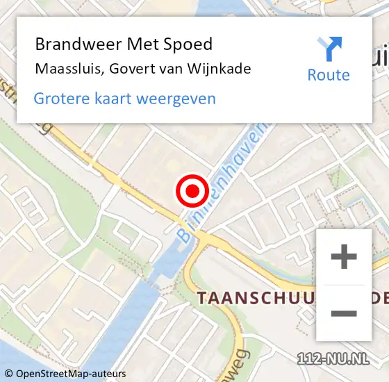 Locatie op kaart van de 112 melding: Brandweer Met Spoed Naar Maassluis, Govert van Wijnkade op 10 oktober 2023 14:09