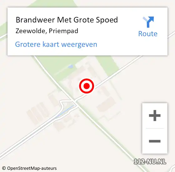 Locatie op kaart van de 112 melding: Brandweer Met Grote Spoed Naar Zeewolde, Priempad op 10 oktober 2023 14:24