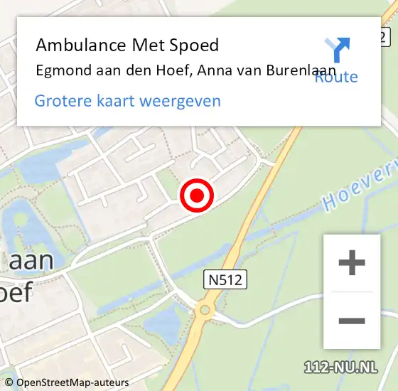 Locatie op kaart van de 112 melding: Ambulance Met Spoed Naar Egmond aan den Hoef, Anna van Burenlaan op 10 oktober 2023 14:35