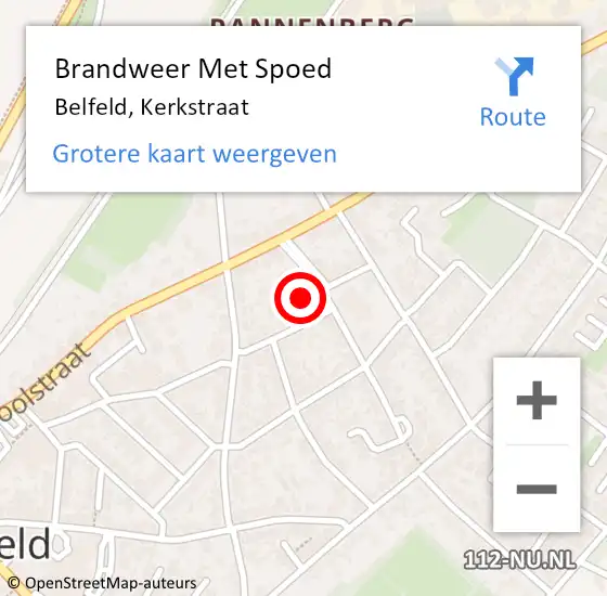 Locatie op kaart van de 112 melding: Brandweer Met Spoed Naar Belfeld, Kerkstraat op 10 oktober 2023 14:42