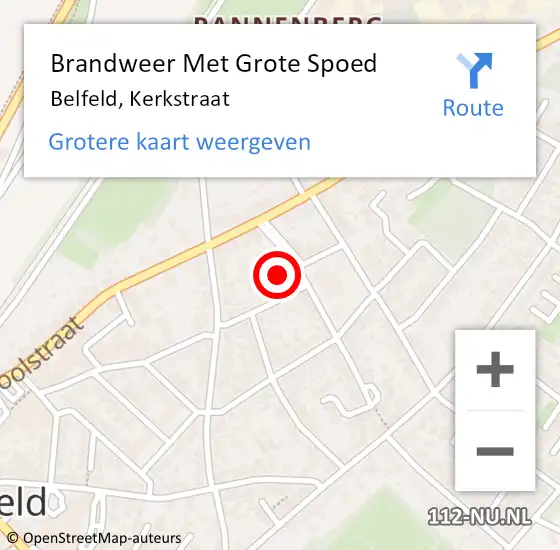 Locatie op kaart van de 112 melding: Brandweer Met Grote Spoed Naar Belfeld, Kerkstraat op 10 oktober 2023 14:43