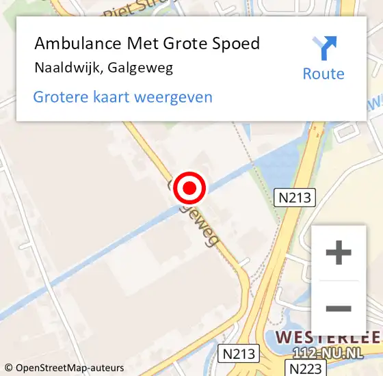 Locatie op kaart van de 112 melding: Ambulance Met Grote Spoed Naar Naaldwijk, Galgeweg op 10 oktober 2023 15:05