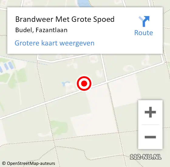 Locatie op kaart van de 112 melding: Brandweer Met Grote Spoed Naar Budel, Fazantlaan op 10 oktober 2023 16:03