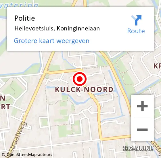 Locatie op kaart van de 112 melding: Politie Hellevoetsluis, Koninginnelaan op 10 oktober 2023 16:39