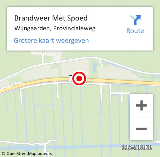 Locatie op kaart van de 112 melding: Brandweer Met Spoed Naar Wijngaarden, Provincialeweg op 11 september 2014 08:40