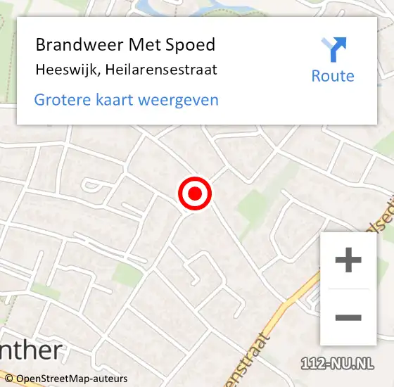 Locatie op kaart van de 112 melding: Brandweer Met Spoed Naar Heeswijk, Heilarensestraat op 10 oktober 2023 17:30