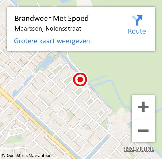 Locatie op kaart van de 112 melding: Brandweer Met Spoed Naar Maarssen, Nolensstraat op 10 oktober 2023 18:23