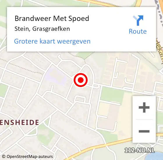 Locatie op kaart van de 112 melding: Brandweer Met Spoed Naar Stein, Grasgraefken op 10 oktober 2023 18:31