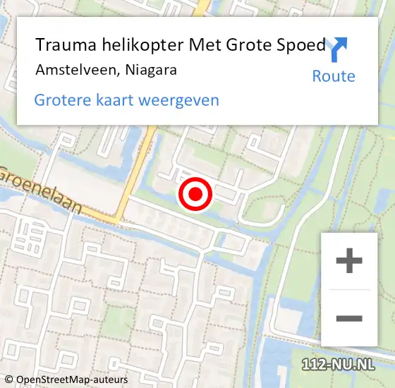 Locatie op kaart van de 112 melding: Trauma helikopter Met Grote Spoed Naar Amstelveen, Niagara op 10 oktober 2023 19:06