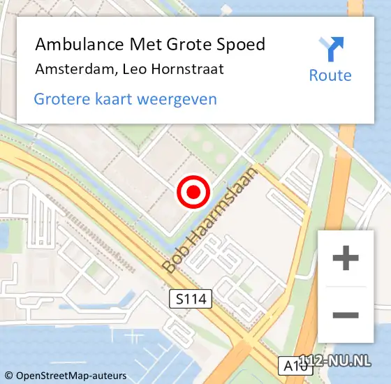 Locatie op kaart van de 112 melding: Ambulance Met Grote Spoed Naar Amsterdam, Leo Hornstraat op 10 oktober 2023 21:16