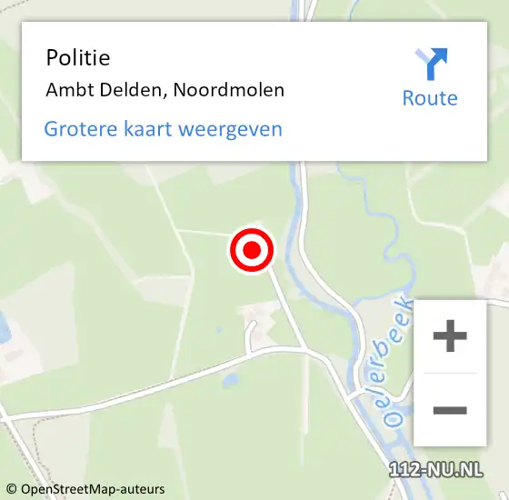 Locatie op kaart van de 112 melding: Politie Ambt Delden, Noordmolen op 10 oktober 2023 21:31