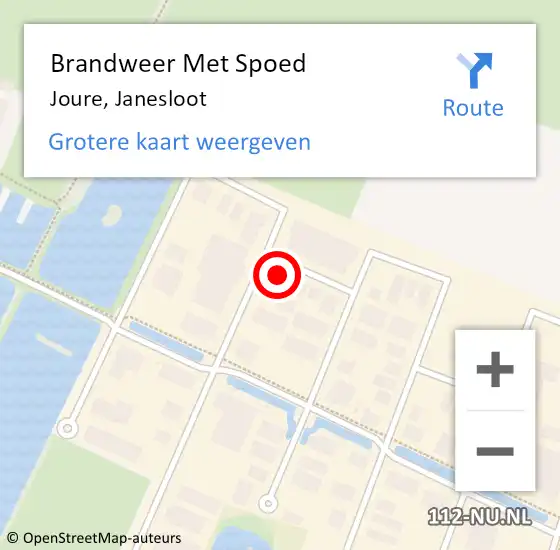 Locatie op kaart van de 112 melding: Brandweer Met Spoed Naar Joure, Janesloot op 10 oktober 2023 22:48