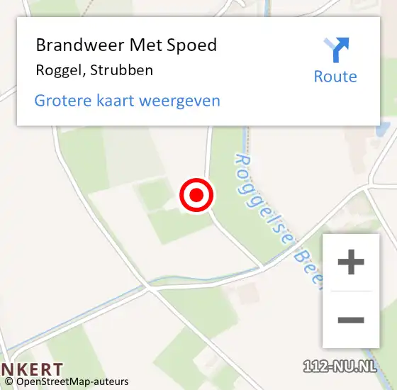 Locatie op kaart van de 112 melding: Brandweer Met Spoed Naar Roggel, Strubben op 11 oktober 2023 07:18