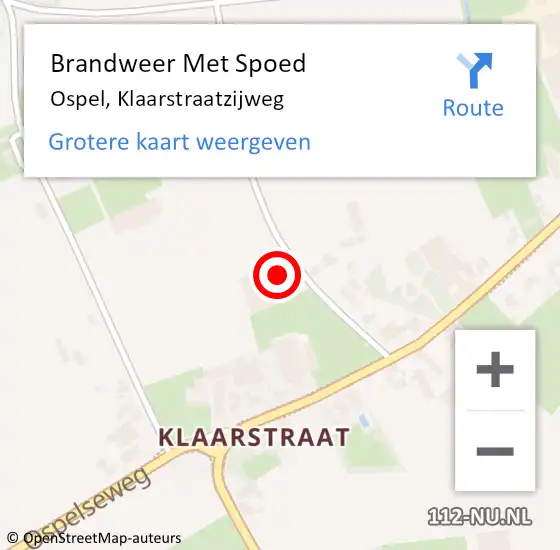 Locatie op kaart van de 112 melding: Brandweer Met Spoed Naar Ospel, Klaarstraatzijweg op 11 oktober 2023 07:45