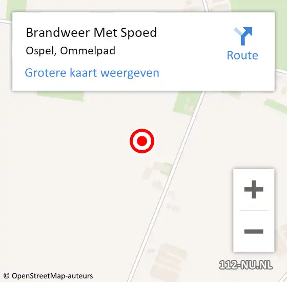 Locatie op kaart van de 112 melding: Brandweer Met Spoed Naar Ospel, Ommelpad op 11 oktober 2023 07:52