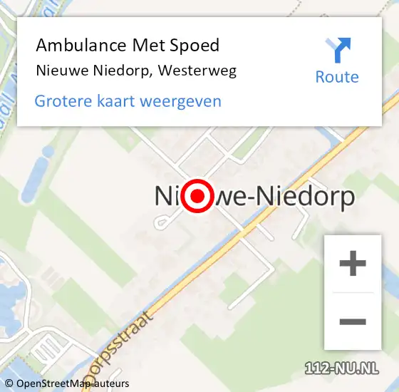 Locatie op kaart van de 112 melding: Ambulance Met Spoed Naar Nieuwe Niedorp, Westerweg op 11 oktober 2023 08:12