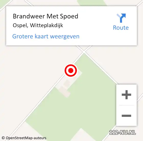 Locatie op kaart van de 112 melding: Brandweer Met Spoed Naar Ospel, Witteplakdijk op 11 oktober 2023 08:28