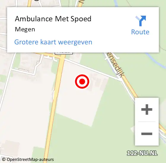 Locatie op kaart van de 112 melding: Ambulance Met Spoed Naar Megen op 11 oktober 2023 09:11
