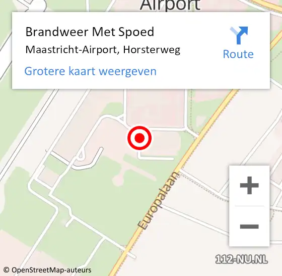 Locatie op kaart van de 112 melding: Brandweer Met Spoed Naar Maastricht-Airport, Horsterweg op 11 oktober 2023 09:18