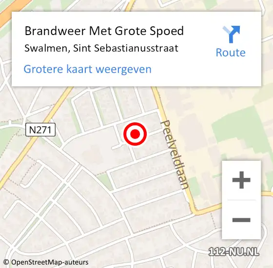 Locatie op kaart van de 112 melding: Brandweer Met Grote Spoed Naar Swalmen, Sint Sebastianusstraat op 11 oktober 2023 10:43