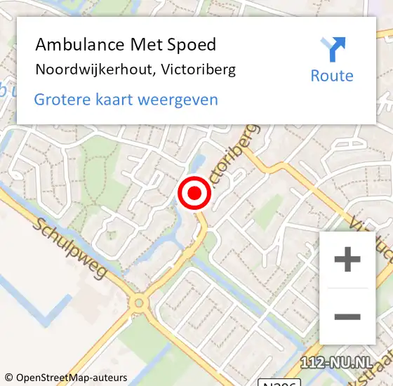 Locatie op kaart van de 112 melding: Ambulance Met Spoed Naar Noordwijkerhout, Victoriberg op 11 oktober 2023 10:47