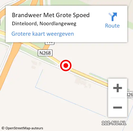 Locatie op kaart van de 112 melding: Brandweer Met Grote Spoed Naar Dinteloord, Noordlangeweg op 14 oktober 2013 09:24