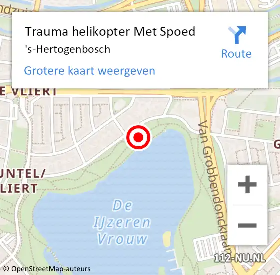 Locatie op kaart van de 112 melding: Trauma helikopter Met Spoed Naar 's-Hertogenbosch op 11 oktober 2023 10:51