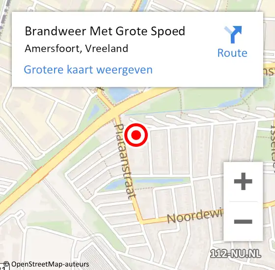 Locatie op kaart van de 112 melding: Brandweer Met Grote Spoed Naar Amersfoort, Vreeland op 11 oktober 2023 12:22