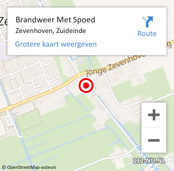 Locatie op kaart van de 112 melding: Brandweer Met Spoed Naar Zevenhoven, Zuideinde op 11 oktober 2023 12:52