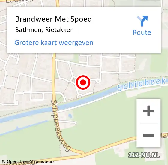 Locatie op kaart van de 112 melding: Brandweer Met Spoed Naar Bathmen, Rietakker op 11 oktober 2023 13:44